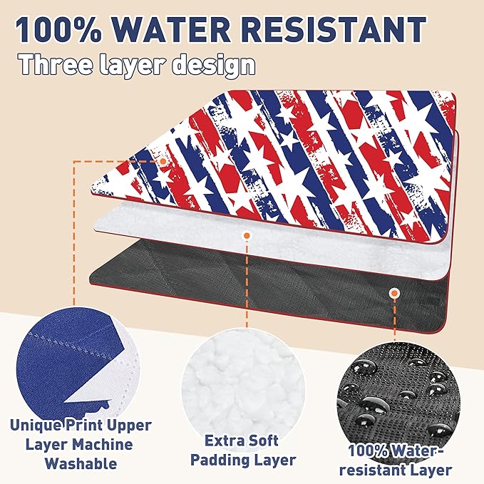 Tirrinia Picnic Blanket Extra Large Waterproof Lightweight Portable Outdoor Mat for Family Camping Travel Park Beach Hiking Stadium Concerts - Machine Washable