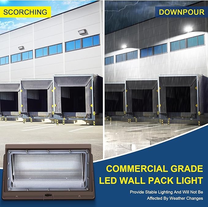 ledmo LED Wall Pack Light 120W 5000K 15840LM Outdoor Security Flood Light Waterproof IP65 LED Wall Lighting for Garage Warehouses Parking Lots