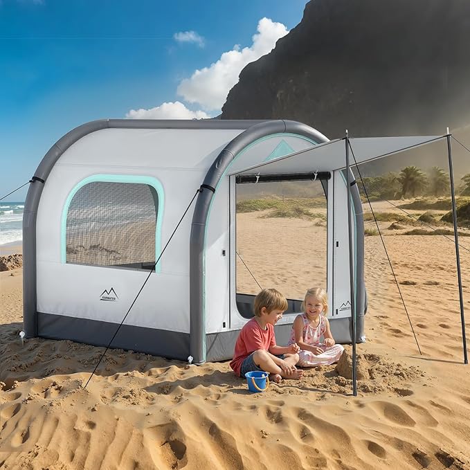 M KARMATER 60 Second Blow Up Tent for Camping Inflatable Waterproof &amp Windproof Adult Family Tent Outdoor 2-4 Person Easy Setup All Weather 4 Season Camping Tent with Storage Bag