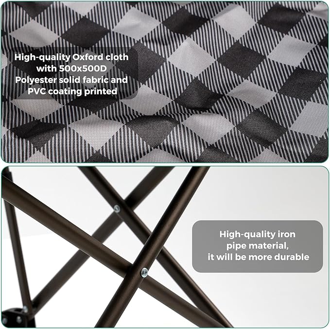 SUNNYFEEL Oversized Folding Camping Chair 2 Pack 800 LBS Heavy Duty for Big Tall People Red Padded Portable Collapsible Chairs with Armrest Cup Holder &amp Pocket for Outdoor Travel Picnic Camp Sport