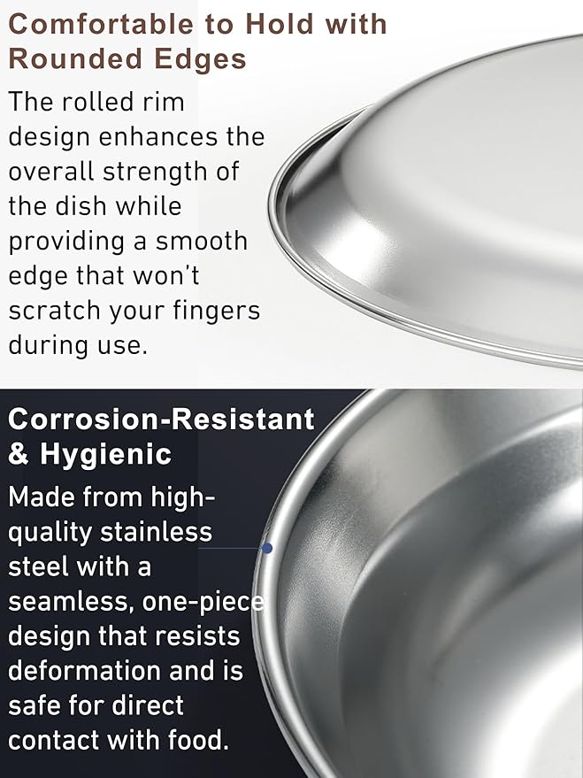 CAMPINGMOON Camping Tableware Set Stainless Steel Camping Plates Bowl Stackable Outdoor Dinnerware Canvas Carry Case Camping Hiking Picnic