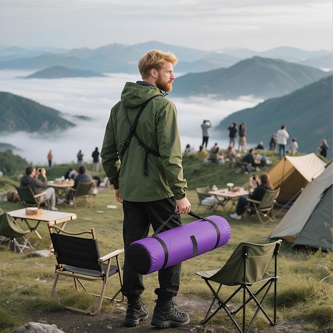 600D Oxfored Fabric Camping Chair Bag Replacement Durable Water Resistant Carrying Strap with Handle and Large Open Mouth (2 Pack Purple XL)