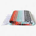 Authentic Handwoven Mexican Blanket Falsa Serape - Soft &amp Durable - Vibrant Beach Picnic Yoga &amp Camping Mat - Traditional Boho Throw - Outdoor Blanket 70x50 (Sunset)