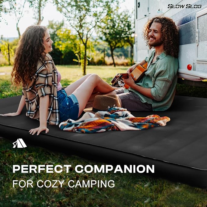 Self-Inflating Sleeping Pad with Portable Electric Air Pump 4in Thick Memory Foam Camping Mattress for Tent Cot &amp Car Travel Fast Inflate &amp Deflate Camping Pad