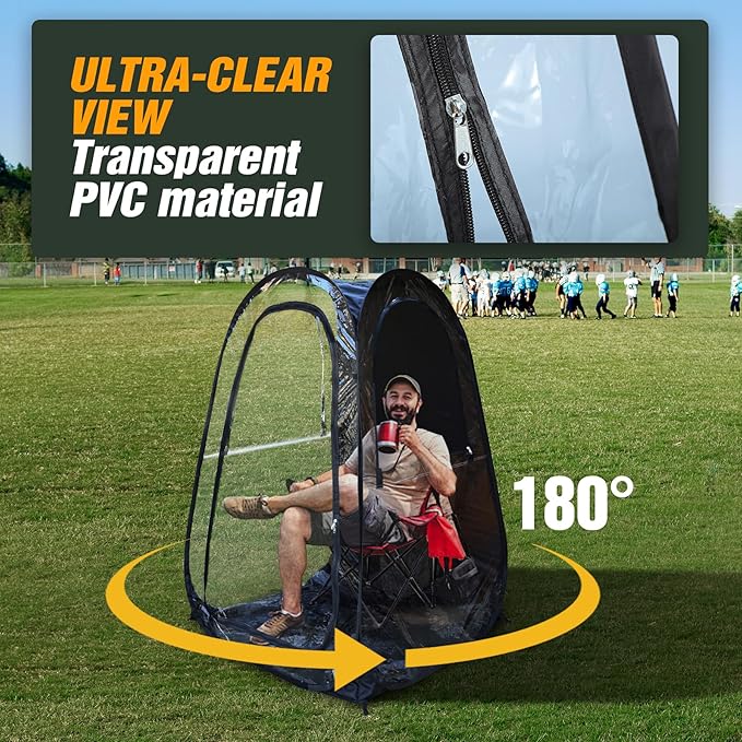 REDCAMP Sports Tent Pop Up Pod 1 Person Portable Weather Tents Sports Pod for Cold Day Waterproof Windproof Rain Pod Instant Shelter for Soccer Baseball Fishing