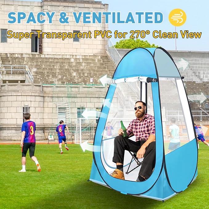 Pop Up Tent Clear Outdoor Tents Sports Fishing Rainproof and Windproof Beach Camping Lightweight and Sturdy Easy Set Up UPF 50+ Portable Folding 39 x 64