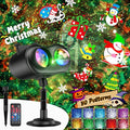 3-in-1 Christmas Projector Lights Outdoor Anysun Brighter 80 HD Patterns Christmas Decor 8-Pattern Ocean Wave Snowflake Starry Lights Show Christmas Projector Waterproof with Timer for House Party