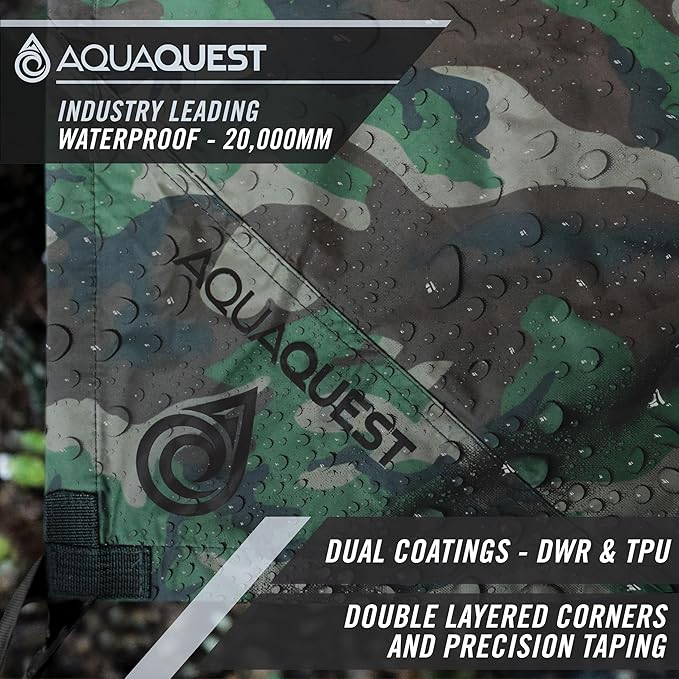 AquaQuest Safari Tarp – Lightweight Waterproof (5000mm) Seam-Taped Ripstop Rain Fly for Backpacking Thru-Hiking &amp Hammock Camping