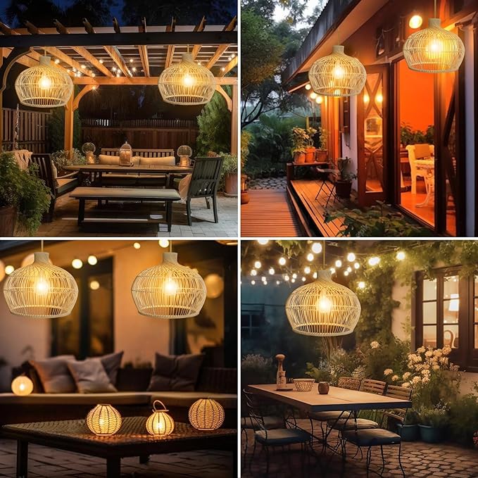 Outdoor Chandelier Solar Pendant Light Outdoor Hanging Light Lantern Solar Chandelier Lights with Remote Dimmable for Porch Patio Gazebo Garden Yard Decoration White
