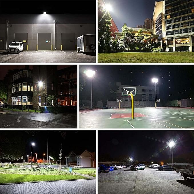 Olafus 2 Pack 130W LED Flood Light Outdoor 13000lm LED Work Light with Plug IP66 Waterproof Exterior Security Lights 6500K Daylight White Outside Floodlights for Playground Yard Stadium Lawn