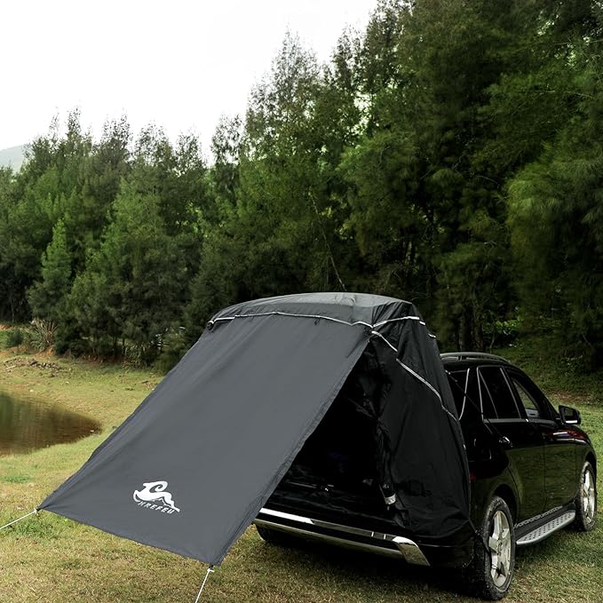 SUV Tent Car Awning UPF 50++ with Portable Waterproof Storage Bag Tear-Resistant Large Space Good Vision Smooth Ventilation Suitable for Outdoor Beach Camping Auto Canopy Shade…