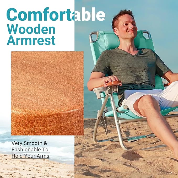 #WEJOY Folding Webbed Lawn Beach Chair - Heavy Duty Portable Outdoor Chair with Hard Armrest for CampingGardenConcertsFestivals and Sand Picnic BBQ265 LBS