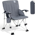 EVER ADVANCED Kids Camping Chairs with Cup Holder Padded Folding Camping Chair Outdoor with Safety Lock Carry Bag Lightweight Portable Camp Chairs for Beach Balcony Patio Supports 150lbs Grey