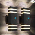 tewei Dusk to Dawn Outdoor Wall Lights Fixture Up and Down Porch Lights Outdoor Wall Black Modern Exterior Lights IP65 Warm White 3000K Waterproof LED Wall Sconce for House Garage 2 Pack