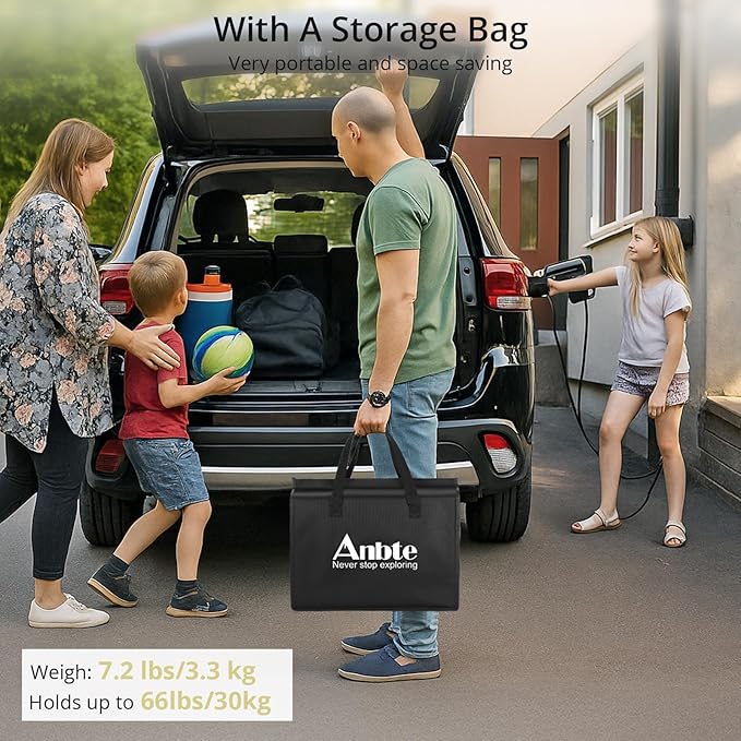 Anbte Folding Camping Table with Storage Net 3ft Camping Table Aluminum Folding Table with 3 Adjustable Height Max 27.5 Inch Picnic Table Portable Table for Outdoor Backyard BBQ Pure Black