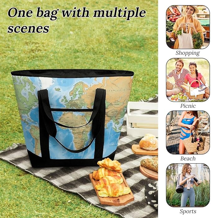 Insulated Shopping BagLarge Reusable Cooler Bags 42f166dc38328f1bf7f54c08b91a1f7 Printed Foldable Shopping BagTravel Waterproof Shoulder Bag