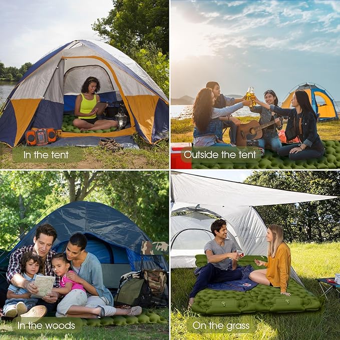 HiiPeak Sleeping Pad for Camping- Ultralight Inflatable Sleeping Mat with Built-in Foot Pump &amp Pillow Upgraded Compact Camping Air Mattress for Tent Backpacking Hiking