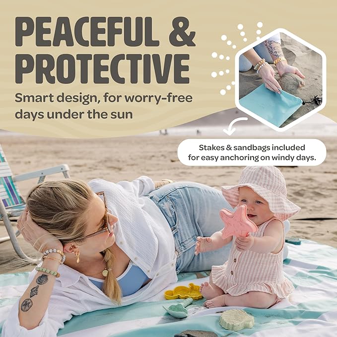 Pop ’N Go® Beach Canopy – Windproof Beach Tent with Quick Setup UV Shade Lightweight &amp Portable Design – Perfect for Beach Days Outdoor Play Camping &amp Family Adventures (Blue)