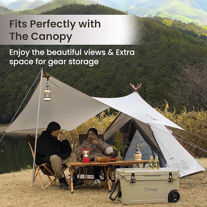 S'more A-Base 4 Season Glamping Tent Double Layers Waterproof Anti-UV Tent for Family Camping Hiking Traveling