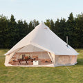 YOLENY Bell Tent Yurt Tent 4/6/8/10 Person 4 Season Waterproof Glamping Tents w/Stove Jack for Family Camping Outdoor Party Glamping Tents for Camping - 10/13.1/16.4FT