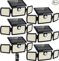 MIHANI Solar Lights Outdoor Quick Charge Solar Motion Deck Lights Outdoor for Deck with High Brightness Larger Built-in Tempered Glass Panel Sensitive PIR Motion Inductor (Remote 6 Pack)