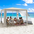MoKo Beach Cabana 8'×8' Large Beach Canopy with Side Wall UPF 50+ Protection Easy Setup Beach Tent Sun Shelter Adjustable Height Wind Resistant Cabana Beach Tent for Whole Family Khaki