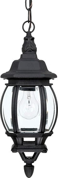 Capital Lighting 9868BK French Country Clear Glass Outdoor Pendant 1-Light 100 Watt 17 H x 7 W Black