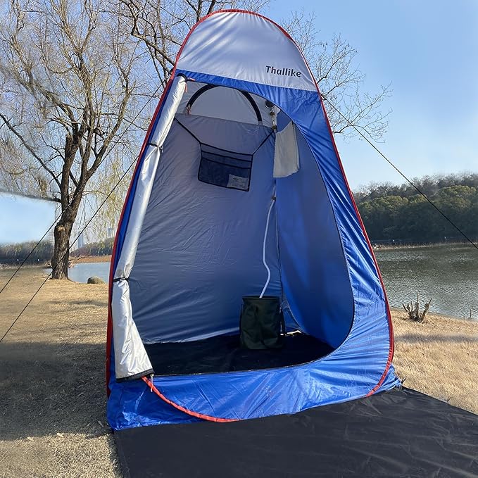 Upgrade Pop Up Privacy Shower Tent Portable Camping Shower Tent Camping Toilet Changing Room with Rain Shelter &amp Extended Floor Mat
