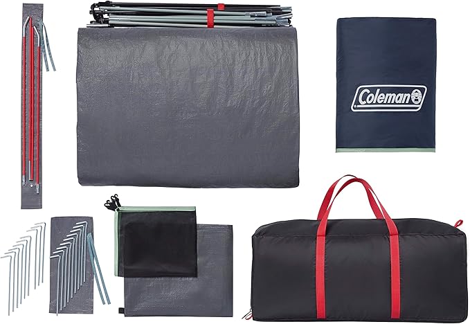 Coleman Skydome XL Large Family Tent with 5 Minute Setup Weatherproof 8/12 Person Tent with Rainfly &amp Carry Bag Fits Multiple Queen Airbeds Made of PFAS-Free Materials