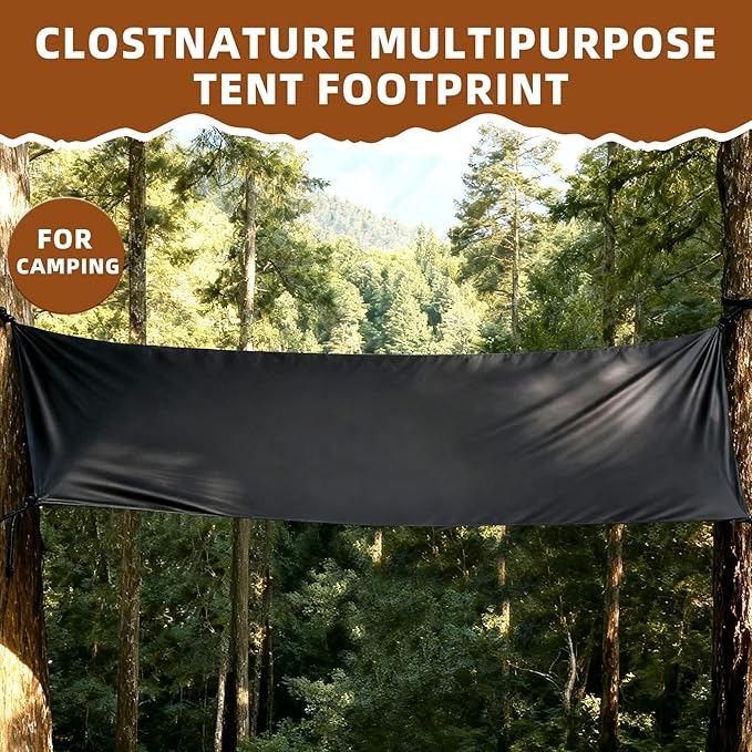 Clostnature Tent Footprint for Camping - Waterproof 10/12Ft Camping Tarp Heavy Duty Hexagonal Ground Sheet Lightweight Tent Mat for Gazebo Bubble Tent Outdoor Floor Mat for Hiking Backpacking