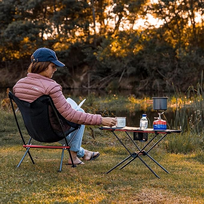 Naturehike Ultralight Folding Table Outdoor Camping Portable Outdoor Tea Aluminum Alloy Table for Picnic Camp Beach (Dark)