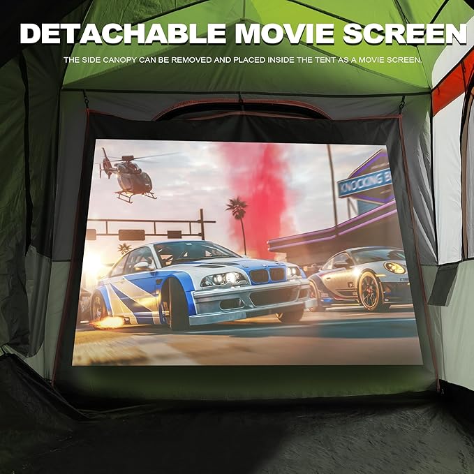 SUV Tent for CampingWaterproof PU2000mm Fits 5-8 PeopleSpacious Double Layer Design Includes Rainfly &amp Storage Bag 8FT L x 8FT W x 7.2FT H | for Camping Waterproof PU2000mm Spacious Double