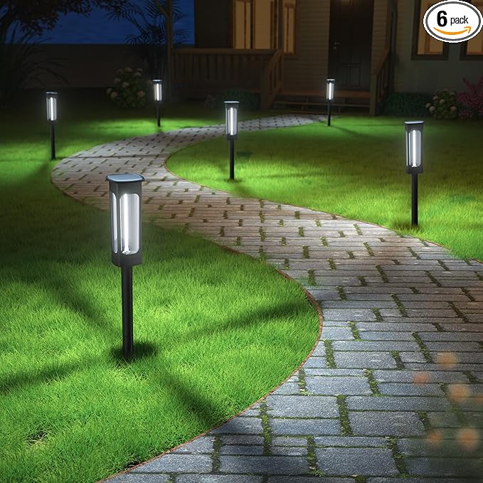 VOLISUN Solar Pathway Lights6 Pack LED Solar Lights Outdoor Waterproof Landscape LightingCool White Color Solar Path LightsLandscape LightsSolar Garden Lights for Yard Lawn Driveway Walkway