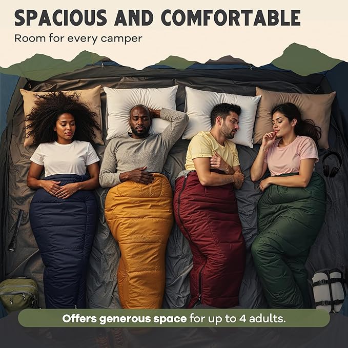 CloudCamp Inflatable Tents for Camping- 6 People Waterproof Oxford Fabric(210D) Quick Setup Air Tent with Manual &amp Battery Pump UV Protection 4-Season Inflatable Tent