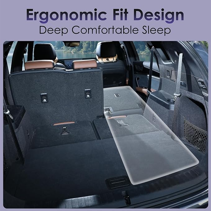 Inflatable Car Air Mattress for SUV Sedan Truck &amp Minivan Back Seat Car Bed for Car Camping &amp Travel Portable Mattress with earplugs Window Screens Eye Mask &amp Storage Bags
