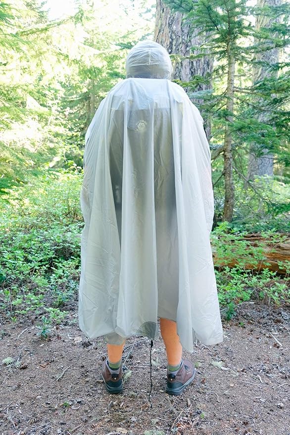 Six Moon Designs Gatewood Cape – Gray-11 oz Ultralight Backpacking Tarp &amp Rain Gear – 360° Protection Backpacking Shelter – Silicone Nylon Camping Canopy – Multi-Use Thru-Hiking Camping Shelter (G