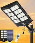 Gefolly SL-3800W Solar Street Light Outdoor Wide Angle Commercial Parking Lot Lights Dusk to Dawn 6500K Flood Security Light IP67 Lamp for Basketball Court Yard Road