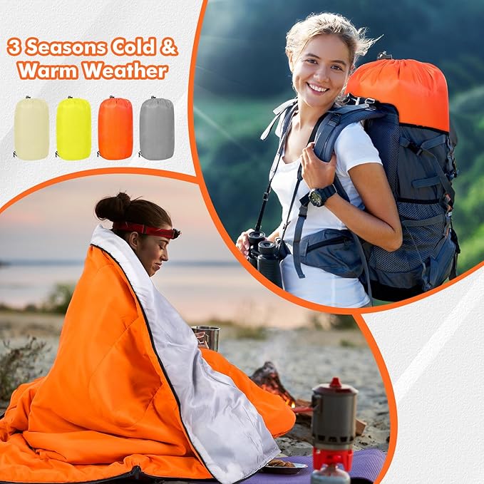 Macarrie 4 Pcs Bulk Sleeping Bags for Adults 0 Degree Waterproof Backpack Bags with Compression Sack for Backpacking Camping Hiking Emergency Shelters