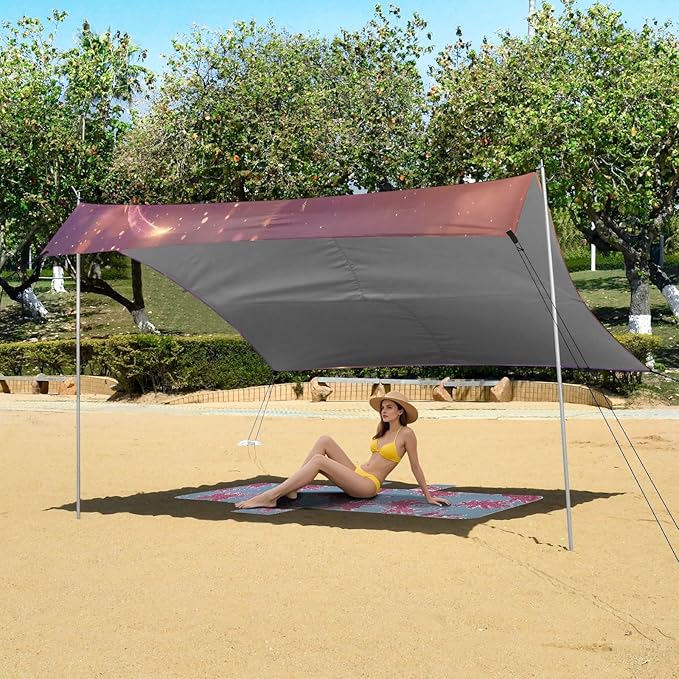 Camping Sun Shelters Purple Phoenix in Wonderland Beach Canopy 126 * 110.2in
