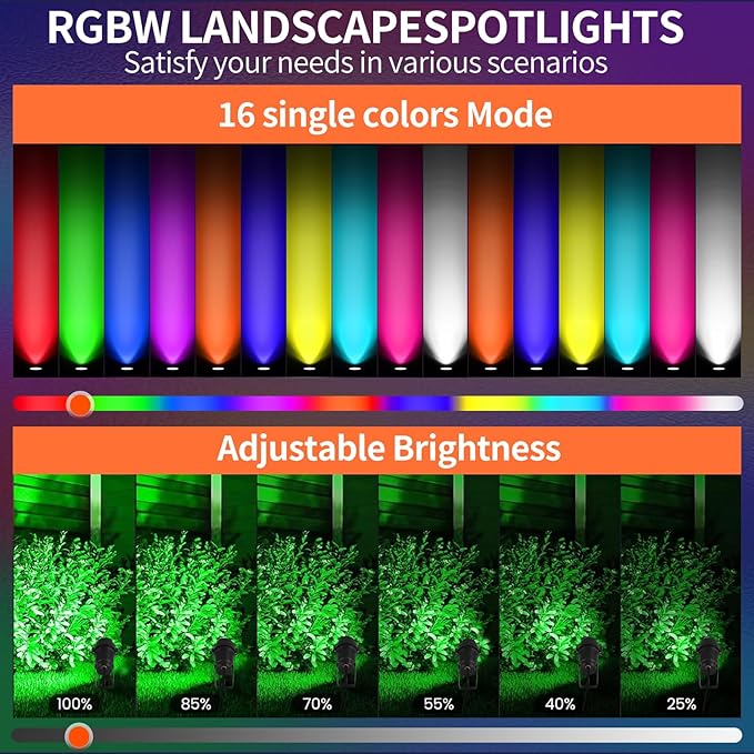 Low Voltage Landscape Lights Outdoor (12 Pack RGBW)
