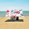 Rugby Tile Balloon Pattern Camping Sun Shelter Beach Tent Portable Beach Sun Shade Outdoor Canopy for Camping Trips Fishing Picnic