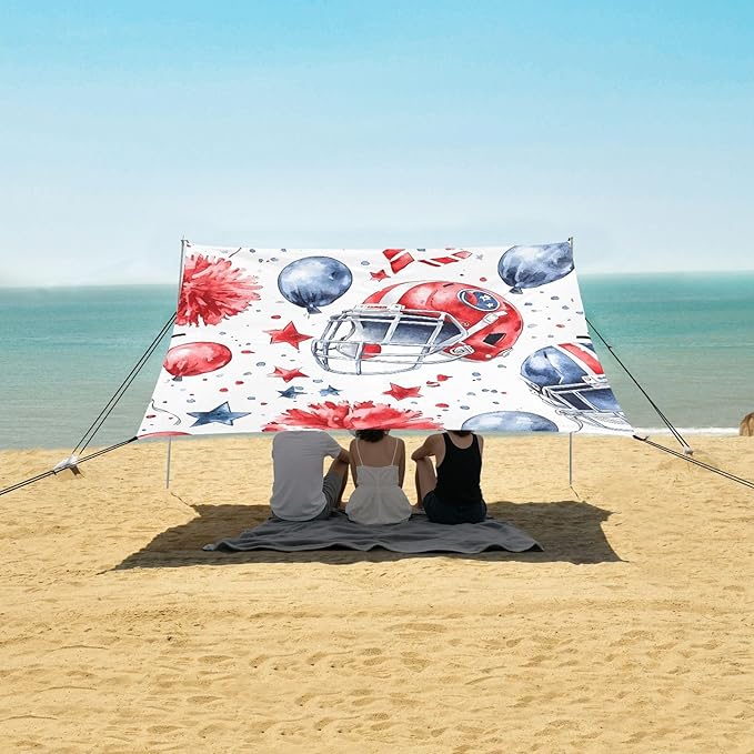 Rugby Pattern (47) Camping Sun Shelter Beach Tent Portable Beach Sun Shade Outdoor Canopy for Camping Trips Fishing Picnic