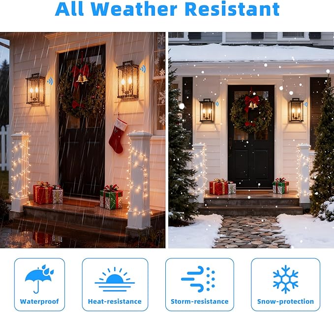 Dusk to Dawn Modern Outdoor Wall LightsMedium Modern Outdoor Lanterns for PatioFront DoorGarageWaterproof Porch Light FixtureBlack Exterior Wall Sconce Light Fixtures E12 Base1 Pack