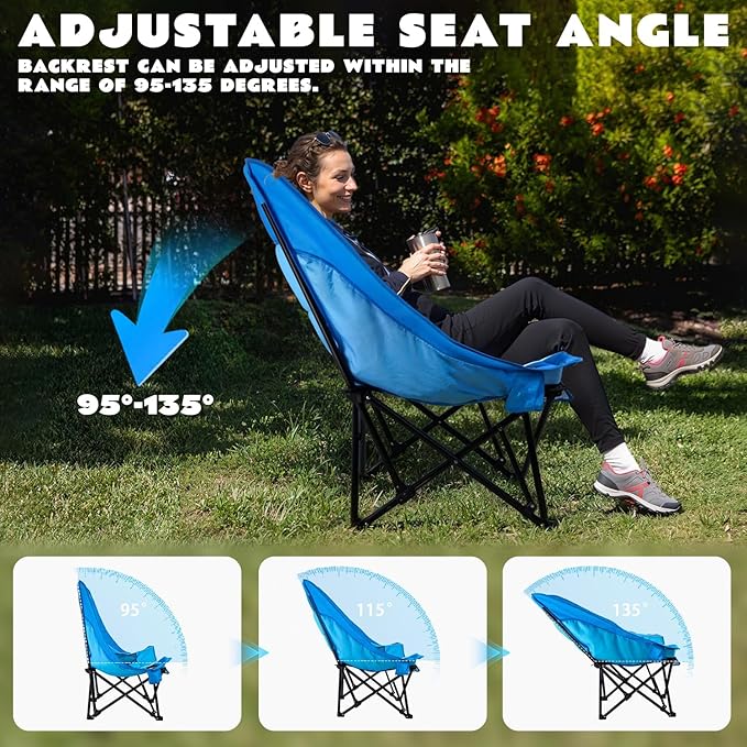 LEMBERI Oversized Heavy Duty Camping Chair for Adults500lbs Comfortable Folding Lawn ChairsLarge Outdoor Portable Chair with Cup HolderSide Pocket and Cooler Bag
