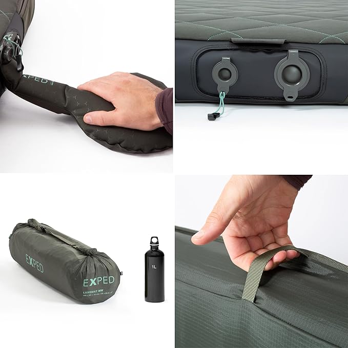 Exped LuxeMat Single MW - Self Inflating Luxury Sleeping Mat 4” Foam Pad Pump Included