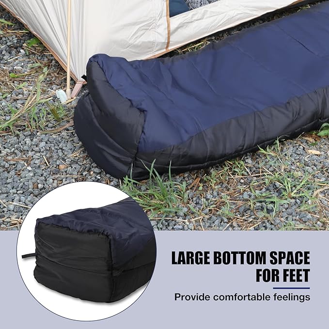 REDCAMP Cold Weather Mummy Sleeping Bag Warm Flannel Cotton Sleeping Bag for Adults Warm and Machine Washable Perfect for Winter Camping