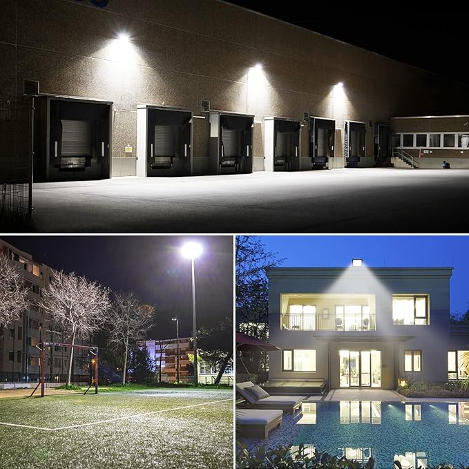 Willpower Outdoor LED Floodlights 2pcs 100W 10000LM IP66 Waterproof Security Lights Daylight White 6500K Wall Light for Garden Garage Yard Lawn Court Patio