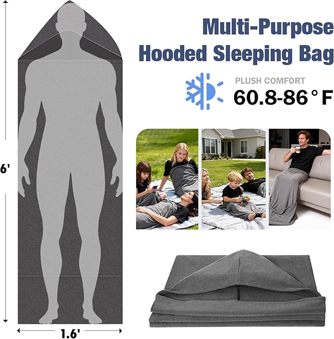Sleep Pod for Deeper Sleep - Weighted &amp Cozy Wearable Blanket Hoodie Home Camping Sleeping Bag Anxiety Relief Portable for Travel &amp Home Lounging