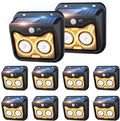 Solar Motion Sensor Lights Outdoor Owl Shaped Warm White Waterproof Solar Powered Wall Lights 3 Lighting Modes Security Flood Lights for Outside Deck Fence Yard Garden Step Porch Door -10 Pack