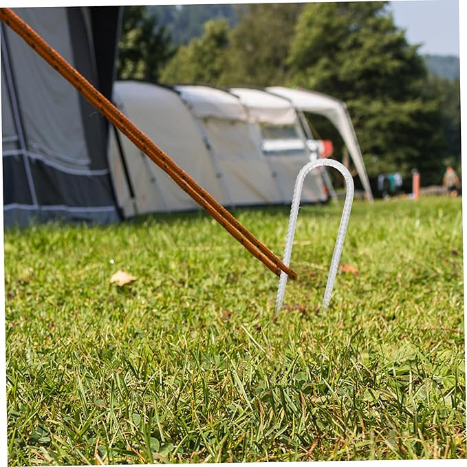 4Pcs Steel Stakes for Trampoline Heavy Duty Ground Nails Garden Anchors for Secure Camping Tent Canopy Fixation Enhanced Stability for Jumping